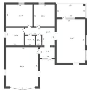 Дом 159м², 1-этажный, участок 875 сот.