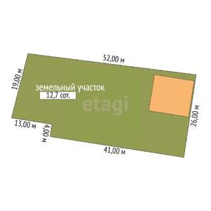 Дом 57м&sup2;, 1-этажный, участок 13 сот.  