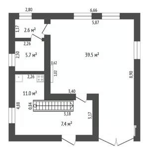 Дом 125м², 2-этажный, участок 6 сот.  