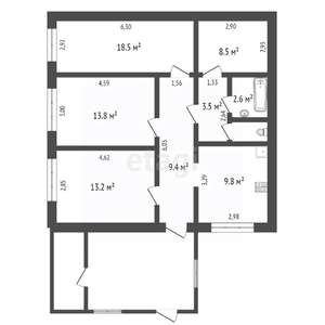 Дом 124м², 1-этажный, участок 5 сот.  