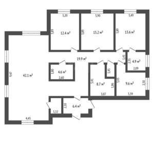Дом 152м², 1-этажный, участок 10 сот.  