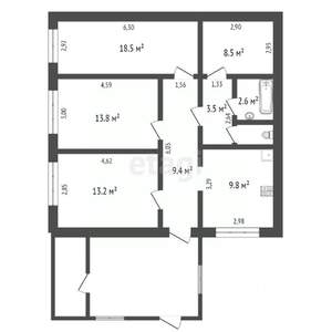 Дом 124м&sup2;, 1-этажный, участок 5 сот.  
