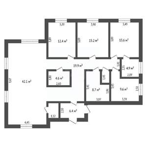 Дом 152м&sup2;, 1-этажный, участок 10 сот.  