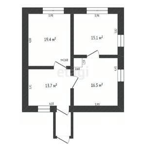 Дом 65м&sup2;, 1-этажный, участок 12 сот.  