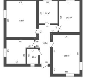 Дом 123м², 2-этажный, участок 4 сот.  