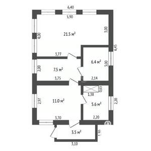 Дом 52м&sup2;, 1-этажный, участок 6 сот.  