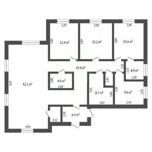 Дом 152м², 1-этажный, участок 10 сот.  