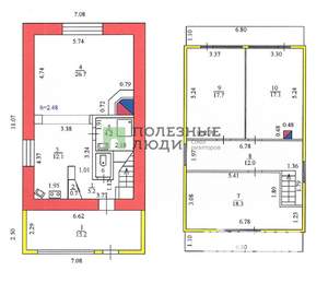 Дом 120м&sup2;, 2-этажный, участок 6 сот.  
