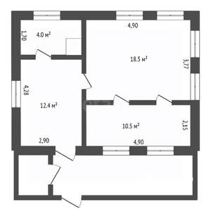 Дом 45м&sup2;, 1-этажный, участок 6 сот.  