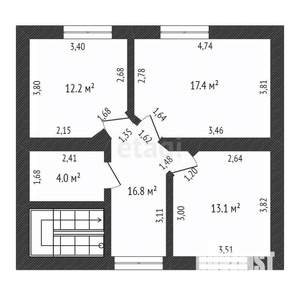 Дом 194м&sup2;, 3-этажный, участок 8 сот.  