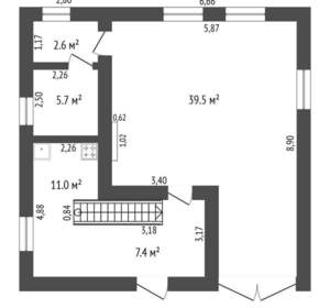 Дом 125м², 2-этажный, участок 6 сот.  