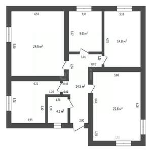 Дом 123м&sup2;, 2-этажный, участок 4 сот.  