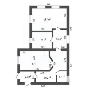 Дом 48м², 1-этажный, участок 6 сот.  