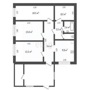Дом 124м², 1-этажный, участок 5 сот.  