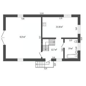 Дом 170м&sup2;, 2-этажный, участок 7 сот.  