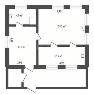 Дом 45м&sup2;, 1-этажный, участок 6 сот.  