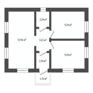 Дом 48м&sup2;, 1-этажный, участок 6 сот.  