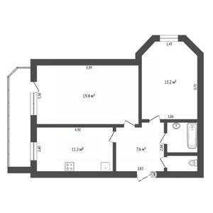 2-к квартира, вторичка, 56м2, 3/15 этаж