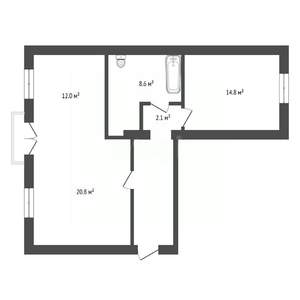 2-к квартира, вторичка, 67м2, 2/3 этаж