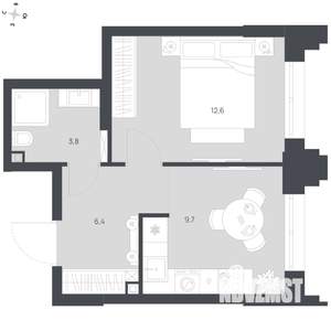 1-к квартира, вторичка, 33м2, 1/16 этаж