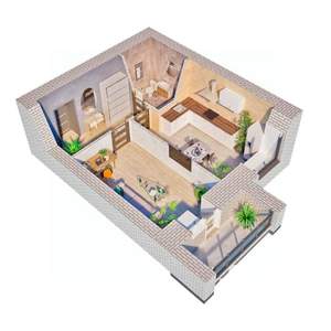 1-к квартира, строящийся дом, 42м2, 7/12 этаж