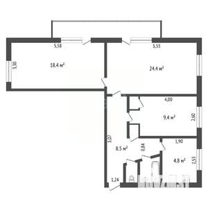 3-к квартира, вторичка, 69м2, 5/5 этаж