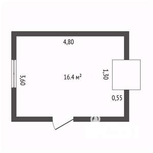 Студия квартира, вторичка, 16м2, 1/1 этаж