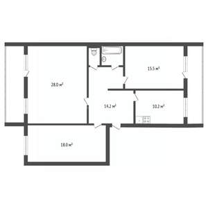 3-к квартира, вторичка, 90м2, 4/5 этаж