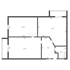 2-к квартира, вторичка, 56м2, 3/20 этаж