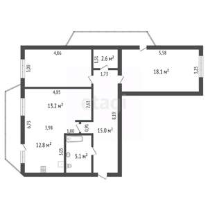 2-к квартира, вторичка, 81м2, 5/10 этаж
