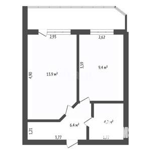 1-к квартира, вторичка, 34м2, 2/14 этаж