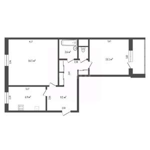 2-к квартира, вторичка, 49м2, 2/5 этаж