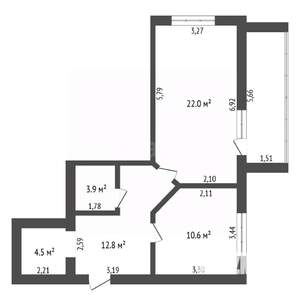 2-к квартира, вторичка, 58м2, 16/16 этаж