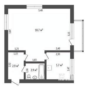 1-к квартира, вторичка, 32м2, 2/4 этаж