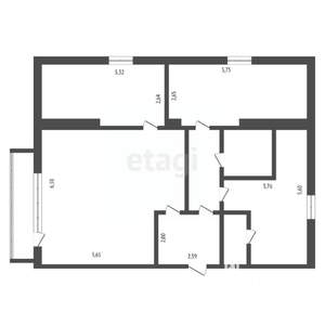 3-к квартира, вторичка, 87м2, 2/2 этаж