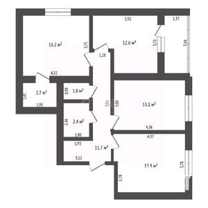2-к квартира, вторичка, 78м2, 9/9 этаж