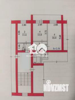 2-к квартира, вторичка, 54м2, 3/5 этаж