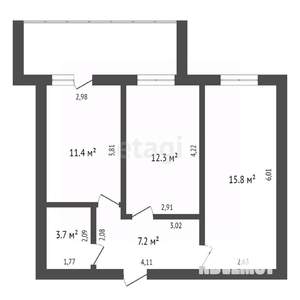 2-к квартира, вторичка, 54м2, 7/10 этаж