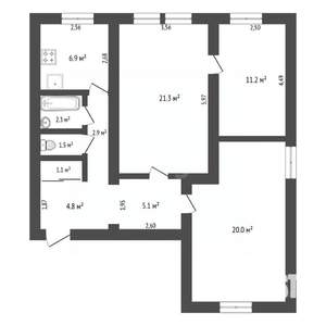 3-к квартира, вторичка, 77м2, 1/3 этаж