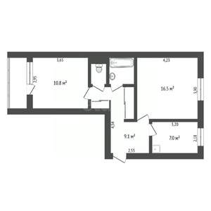 2-к квартира, вторичка, 49м2, 5/5 этаж