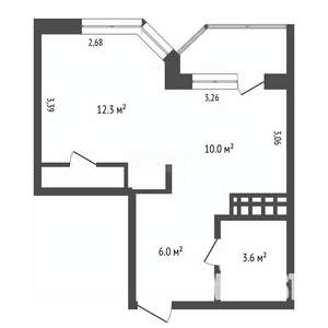 1-к квартира, вторичка, 33м2, 1/14 этаж