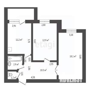 2-к квартира, вторичка, 57м2, 7/14 этаж
