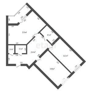 3-к квартира, вторичка, 96м2, 6/14 этаж