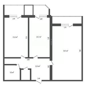 2-к квартира, вторичка, 73м2, 11/14 этаж
