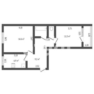 2-к квартира, вторичка, 49м2, 2/5 этаж