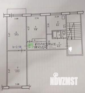 3-к квартира, вторичка, 67м2, 3/5 этаж
