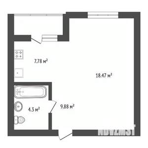 1-к квартира, вторичка, 35м2, 5/19 этаж