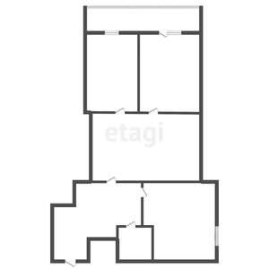 3-к квартира, вторичка, 55м2, 7/17 этаж