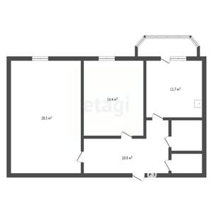 2-к квартира, вторичка, 74м2, 3/5 этаж