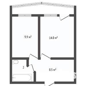 1-к квартира, вторичка, 39м2, 8/10 этаж